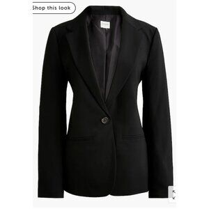 J.Crew $198 One Button Blazer Black Size 8 BO597
